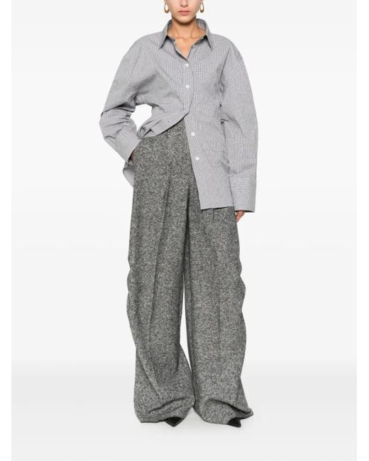 Rohe Gray Gingham-Check Button-Down Shirt