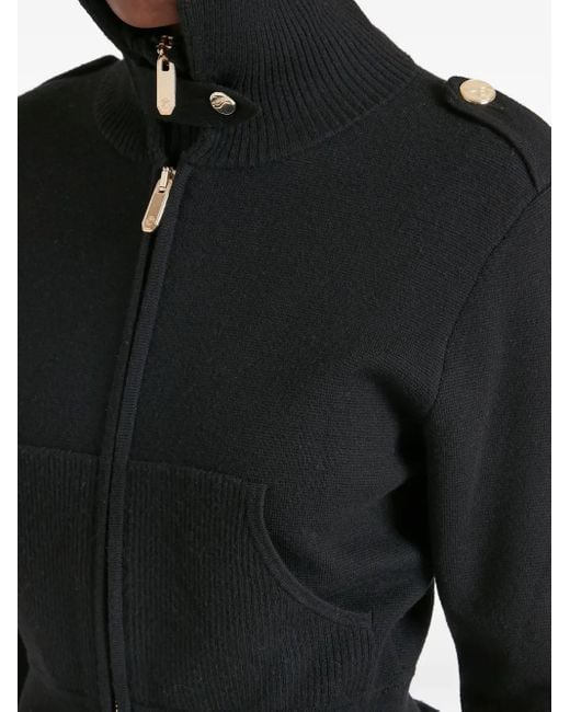 Veste Napoleon Knit Zippée À Volants Temperley London en coloris Black