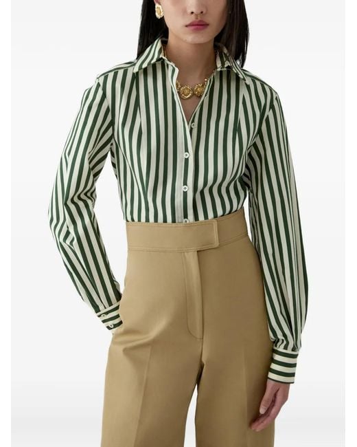Carolina Herrera Natural Gabardine Wide-Leg Diane Pants