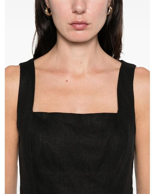 Faithfull The Brand Black Mina Square-Neck Top