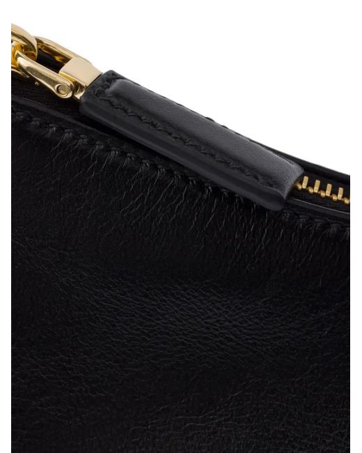 Prada Black Sac Porté Épaule Aimée Médium En Cuir