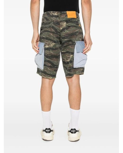 GALLERY DEPT. Gray Denim-Pocket Cargo Shorts for men