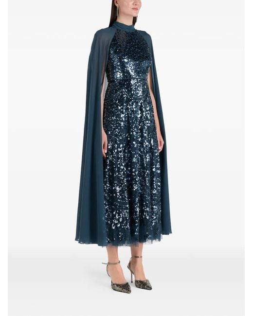 Needle & Thread Blue Chandelier Sequin Midi Dress
