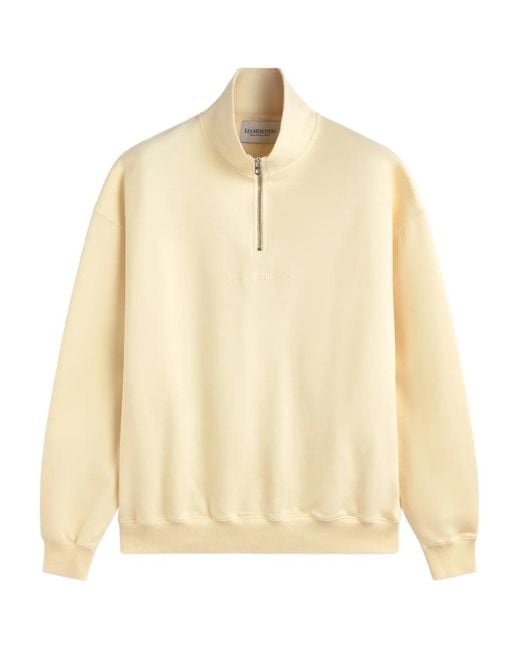 LES HÉRITIERS Natural Logo Quarter Zip Sweatshirt for men