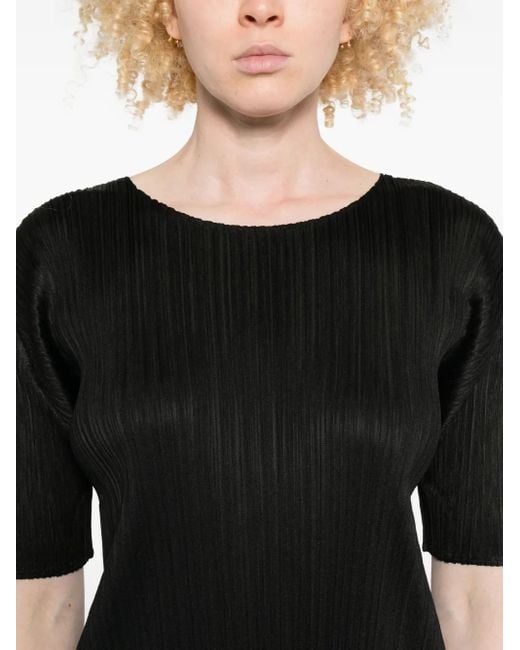 Pleats Please Issey Miyake Black Pleated Long Dress