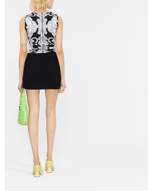 Versace Black Baroque Cropped Top