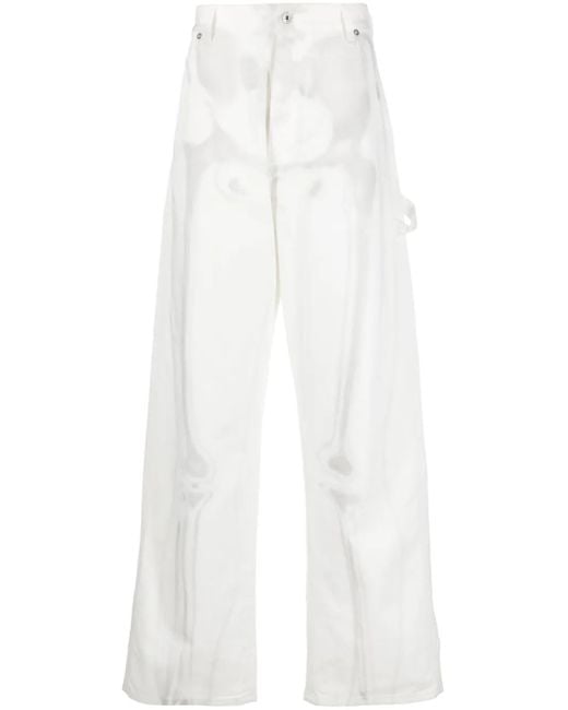 メンズ Off-White c/o Virgil Abloh Body Scan プリント ワイドジーンズ White