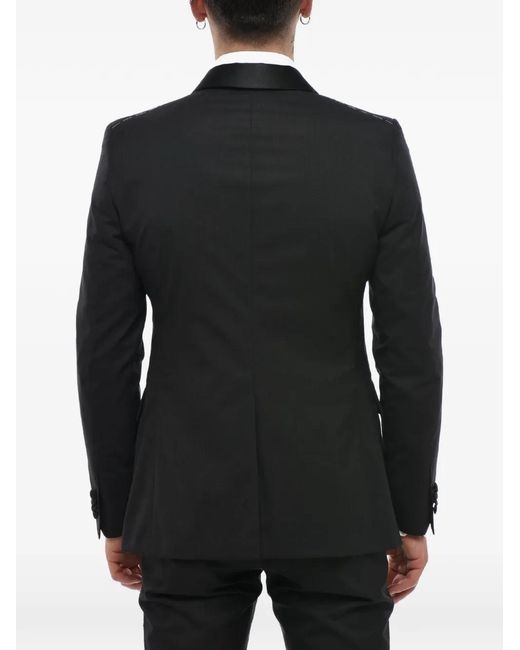 Corneliani Black Code Satin-Lapel Double-Breasted Suit for men