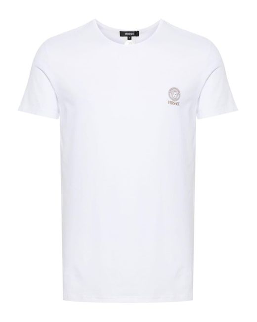 T-shirt à logo imprimé Versace pour homme en coloris White
