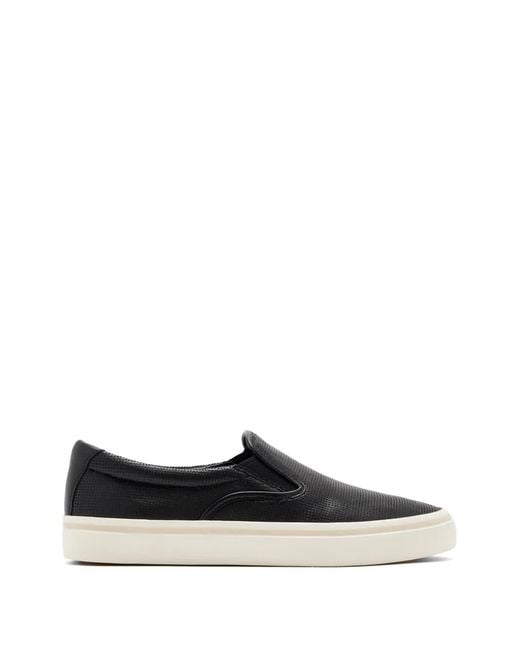 Vince White Perforated Slip-On Sneakers