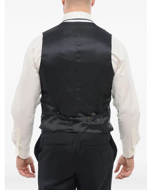 Corneliani Blue Four-Button Waistcoat for men