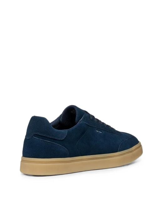 Geox Blue Baltmoore Suede Lace-Up Sneakers for men