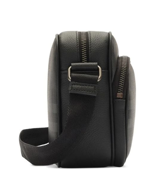 Burberry Black Check Crossbody Bag for men