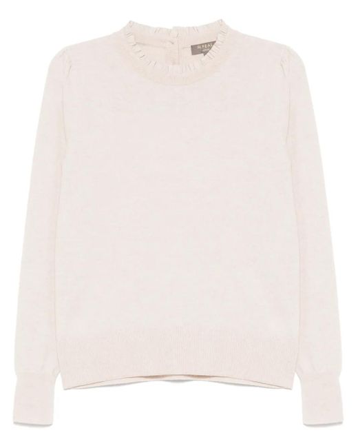 N.Peal Cashmere ラッフル セーター Natural