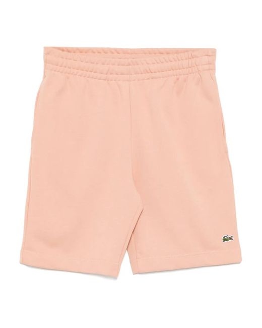 Lacoste Pink Regular Fit Fleece Shorts for men