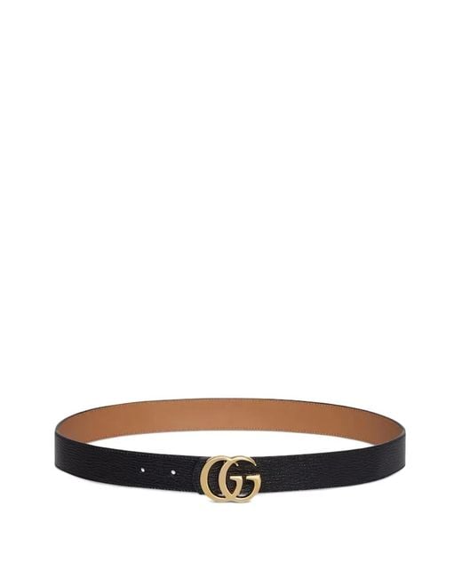 Gucci White Marmont Reversible Belt