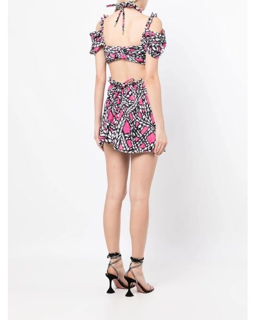 Area Multicolor Rope-Print Cut-Out Minidress
