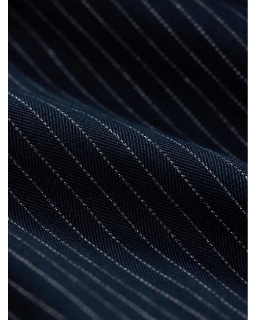 RRL Blue Pinstriped Tailored Trousers for men