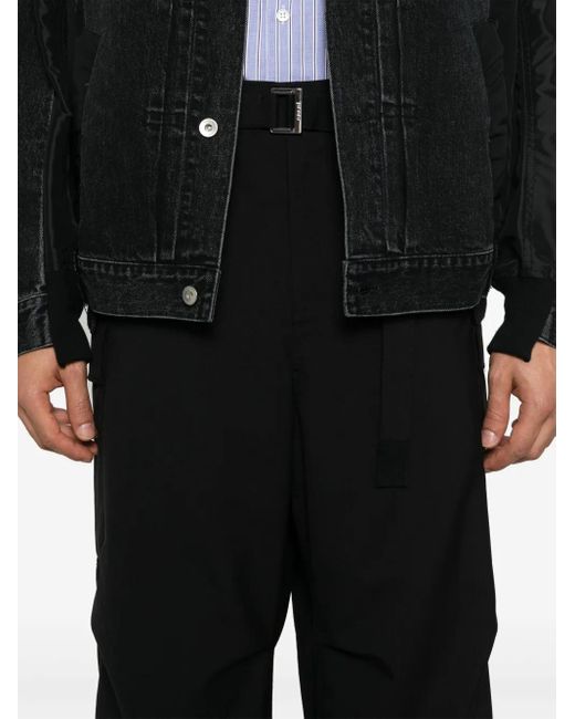 Sacai Black Suiting Cargo Trousers for men