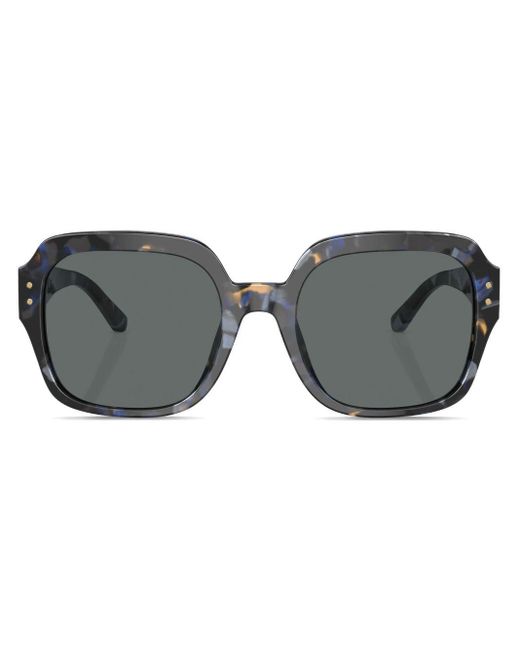 Tory Burch Gray Marble-pattern Overize-frame Sunglasses