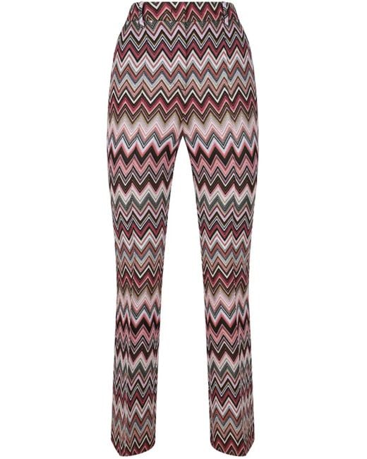 Missoni Red Zigzag-Pattern Trousers