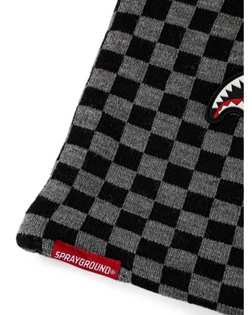 Sprayground Black Check-Pattern Balaclava