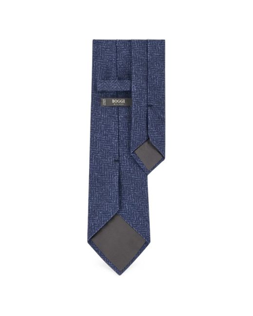 Boggi Blue Tie Herringbone-Pattern for men