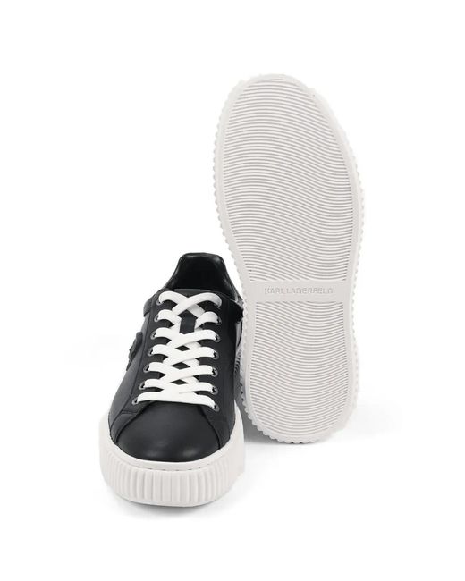 Karl Lagerfeld White Embossed Platform Sneakers for men