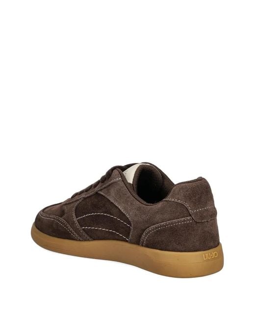 Liu Jo Brown Stitched-Detail Sneakers