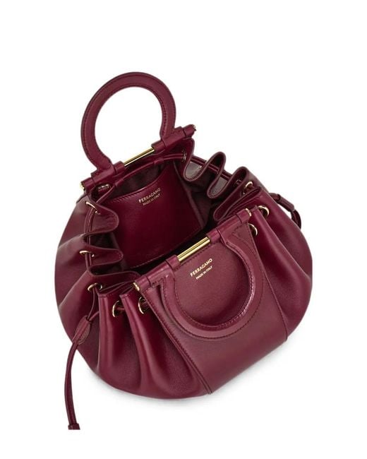 Ferragamo Purple Sac À Main À Anses Arrondies