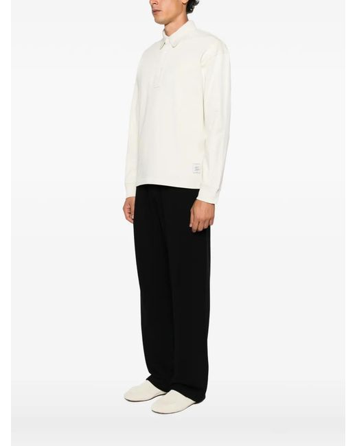 AMI White Logo-Patch Polo Shirt for men