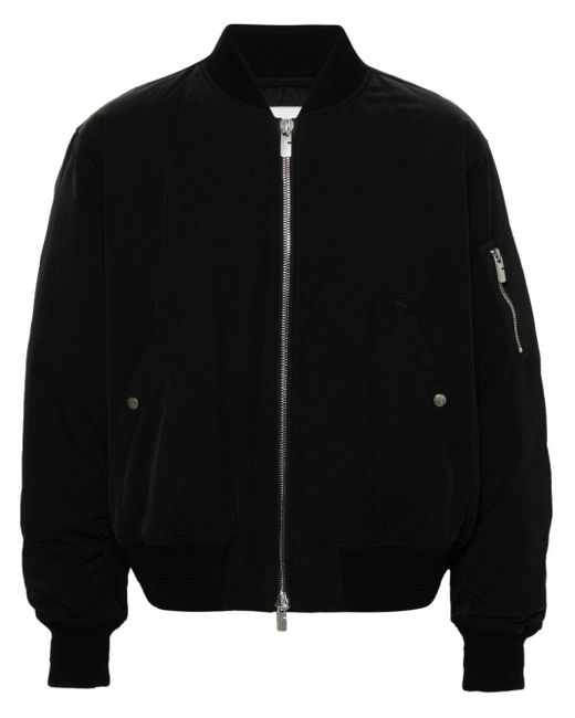 Black zip up bomber jacket sale