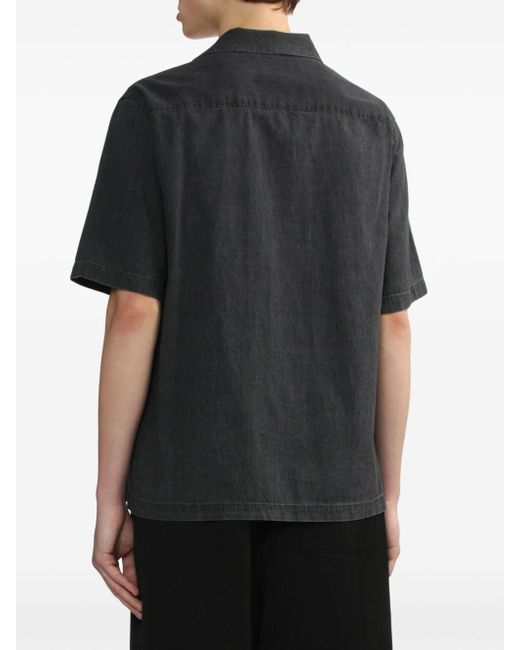 Auralee Black Short-sleeved Denim Shirt for men