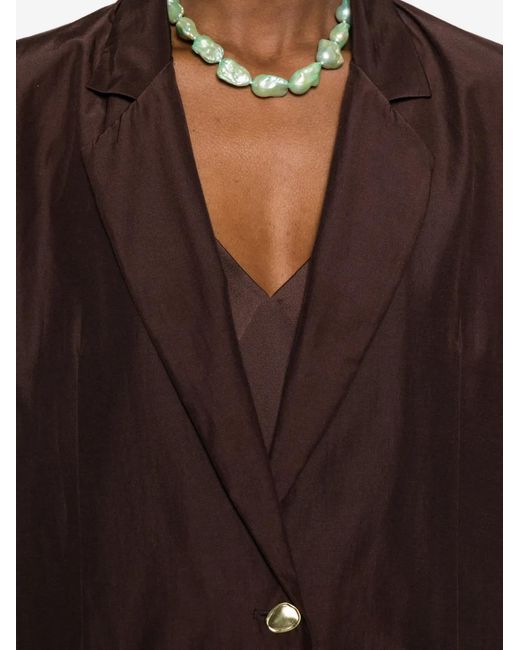 Forte_forte Brown Buttoned Tailored Jacket