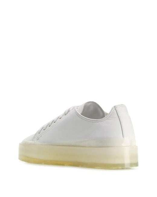 MSGM White Oversized Sole Sneakers