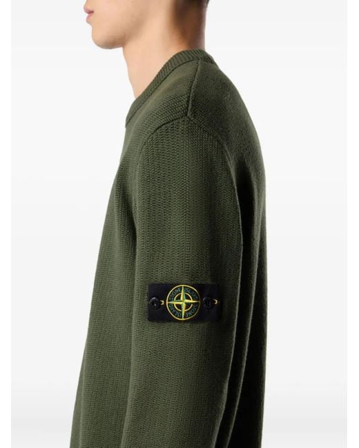 Stone Island Green 'Winter Cotton' Crew Neck for men