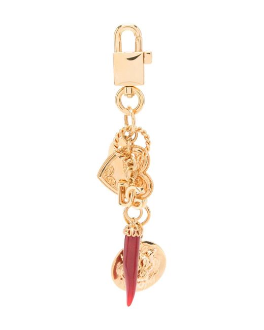 Dolce & Gabbana White Logo-Pendant Keyring