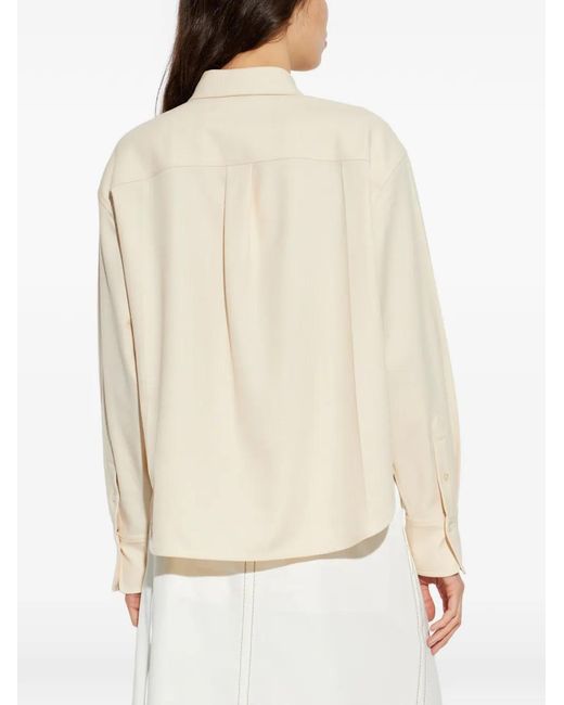Victoria Beckham White Chest-Pocket Blouse