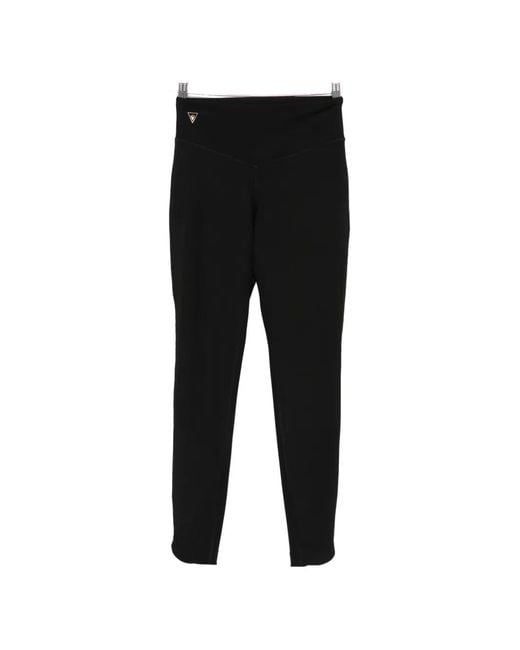MACRON Black Logo-Patch Performance Leggings