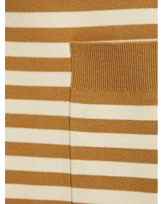 Max Mara Natural Striped V-Neck Cardigan
