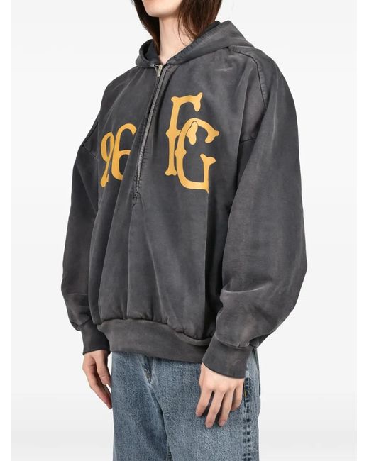 Fear Of God Black Baseball Club Half-Zip Hoodie for men