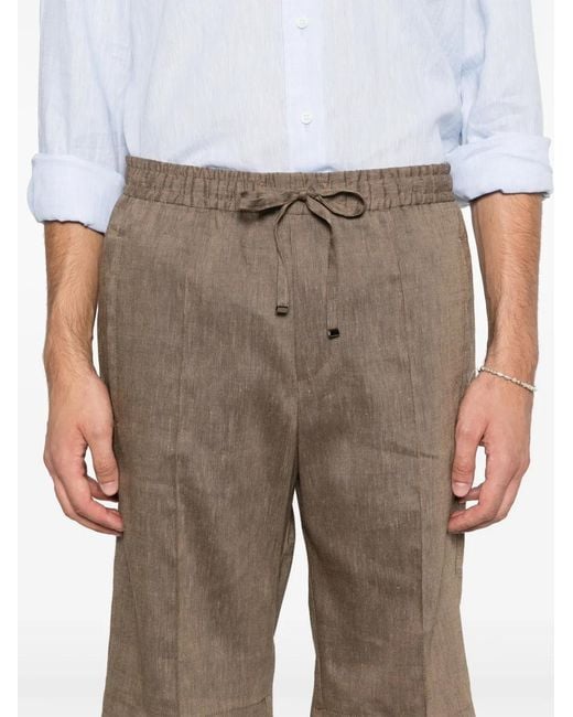 Corneliani Gray Slub-Texture Shorts for men