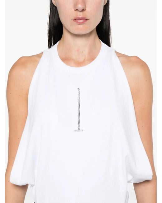 McQueen White Round Neck Top
