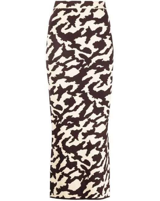 Jupe Mi-Longue À Imprimé Animalier Nanushka en coloris Yellow