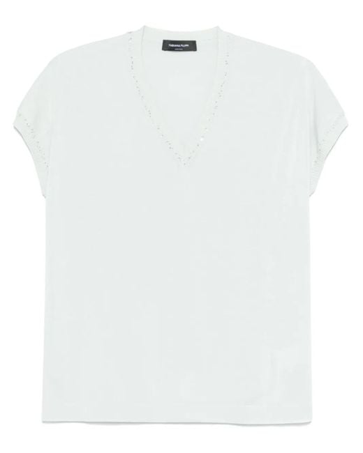 Fabiana Filippi White Sequin-Embellished Vest