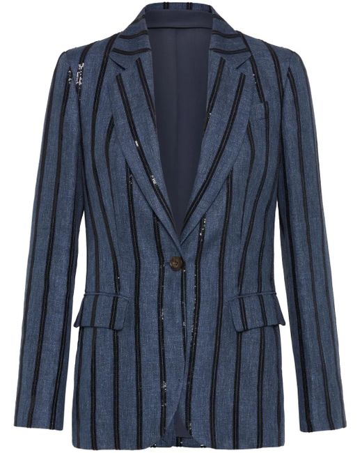 Brunello Cucinelli Blue Suit-Type Jacket