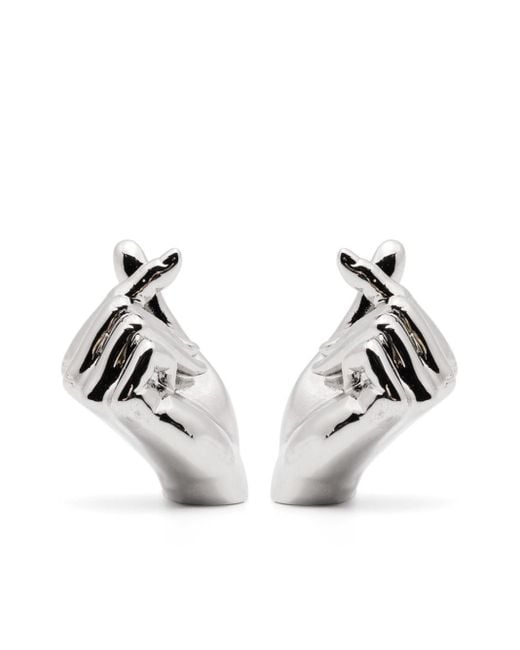 Y. Project Metallic Hand-motif Stud Earrings