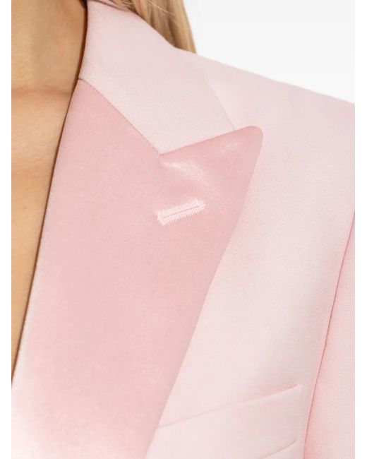McQueen Pink Satin-Lapel Blazer