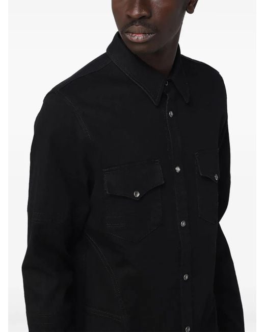 McQueen Black Long-sleeve Shirt Jacket for men