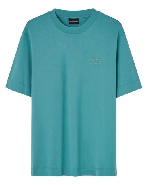 Emporio Armani Blue Logo-Print T-Shirt for men